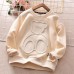 【12M-13Y】Kids Casual Cute Bear Pattern Round Neck Long Sleeve Sweatshirt - 4109