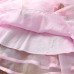 【18M-7Y】Children Clothes Girls Sweet Pink Flower Mesh Long-sleeved Dress - 33267