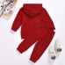 【12M-7Y】Boys Letter Print Hooded Long Sleeve Sweatshirt And Pants Set - 3488