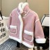 【18M-8Y】Girls Stylish Solid Color Thickened Faux Fur Jacket