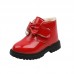 Girls Fashion Bow PU Boots Warm Fleece Shoes