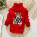 【18M-8Y】Kids Bear Pattern High Neckline Sweater - 3107