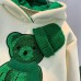 【12M-8Y】2-piece Boys Casual Scarf Bear Embroidered Hooded Sweatshirt And Pants Set