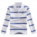 【18M-13Y】Boys Casual Striped Cotton Fabric Long Sleeve Polo Shirt