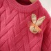 【18M-6Y】2-piece Girls Fashion Bunny Brooch Jacquard Sweater And Skirt Set - 34441