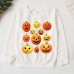 【2Y-9Y】Kids Casual Luminous Halloween Pumpkin Print Long Sleeve Sweatshirt