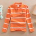 【18M-13Y】Boys Casual Striped Cotton Fabric Long Sleeve Polo Shirt