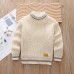 【6M-6Y】Kids Casual Solid Color Round Neck Sweater