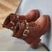 Girls Fashion Pearl Martin Boots PU Short Boots