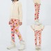 【3Y-12Y】Girls Stylish Leopard And Flowers And Cartoon Print Thickened Fleece Leggings