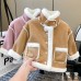 【18M-8Y】Girls Stylish Solid Color Thickened Faux Fur Jacket