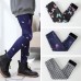 【2Y-13Y】Girls Casual Butterfly & Houndstooth & Flowers Fleece Leggings