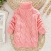 【12M-8Y】Toddler Kids Fashion Solid Color Long Sleeve Funnel Neck Sweater