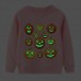 【2Y-9Y】Kids Casual Luminous Halloween Pumpkin Print Long Sleeve Sweatshirt