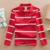 【18M-13Y】Boys Casual Striped Cotton Fabric Long Sleeve Polo Shirt