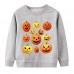 【2Y-9Y】Kids Casual Luminous Halloween Pumpkin Print Long Sleeve Sweatshirt