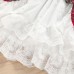 【12M-6Y】Girls White Lace Ruffle Design Red Plaid Christmas Dress