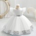 【6M-4Y】Girls Ruffled Sleeves Party Mesh Dress