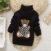 【18M-8Y】Kids Bear Pattern High Neckline Sweater - 3107