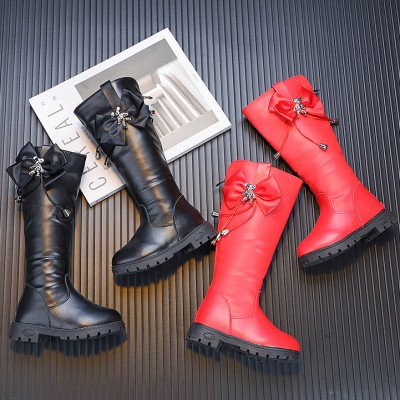 Girls Fashion Bow PU Boots