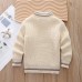 【6M-6Y】Kids Casual Solid Color Round Neck Sweater