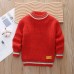 【6M-6Y】Kids Casual Solid Color Round Neck Sweater