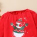 【12M-5Y】2-piece Girls Christmas Graphic Print Red T-shirt And Flared Pants Set