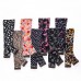 【3Y-12Y】Girls Stylish Leopard And Flowers And Cartoon Print Thickened Fleece Leggings