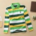 【18M-12Y】Boys Casual Striped Cotton Fabric Long Sleeve Polo Shirt