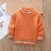 【6M-6Y】Kids Casual Solid Color Round Neck Sweater