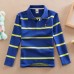 【18M-13Y】Boys Casual Striped Cotton Fabric Long Sleeve Polo Shirt