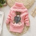 【18M-8Y】Kids Bear Pattern High Neckline Sweater - 3107