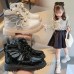 Girls Cute Diamante Butterfly Wings PU Boots