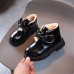 Girls Fashion Bow PU Boots Warm Fleece Shoes