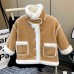 【18M-8Y】Girls Stylish Solid Color Thickened Faux Fur Jacket