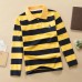 【18M-12Y】Boys Casual Striped Cotton Fabric Long Sleeve Polo Shirt