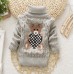 【18M-8Y】Kids Bear Pattern High Neckline Sweater - 3107