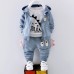 【12M-4Y】3-piece Boys Casual Dinosaur Print T-shirt & Hoodie & Pants Set