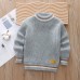 【6M-6Y】Kids Casual Solid Color Round Neck Sweater