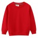 【18M-7Y】Kids Simple Solid Color Cotton Round Neck Long Sleeve Sweatshirt