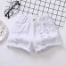 【18M-13Y】Girl Summer Casual Multicolor Ripped Washed Denim Shorts