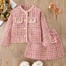 【18M-8Y】2-piece Girl Fashion Thickened Keep Warm Coat And Skirt Set