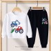 【2Y-13Y】Boy Cute Excavator Print Sweatshirt And Pants Set