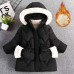 【18M-8Y】Girl Solid Color Quilted And Fleece Keep Warm Hooded Long Cotton Coat