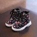 Girl Fashionable Strawberry Butterfly Cherry Print Warm Martin Boots