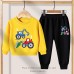 【2Y-13Y】Boy Cute Excavator Print Sweatshirt And Pants Set