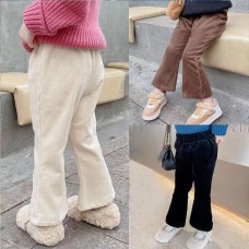 【12M-10Y】Girl Casual Fashion Corduroy Solid Color Flare Pants