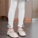 【18M-8Y】Girl Casual Cotton Solid Color Bow Stretch Breathable Leggings