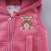 【12M-4Y】3-piece Unisex Cute Warm Monkey Embroidered Bowknot Round Neck Sweatshirt Hooded Vest Coat And Pants Set - 4450