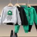 【18M-13Y】Unisex Casual Cartoon Bear Print Sweatshirt And Pants Set - 9204